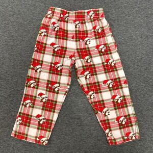 Bucee's Boys Christmas Pajama Pants Plaid Buccee's Santa Hat Flannel Size 4T